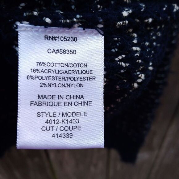 Joie size XS knit sweater crew neck long sleeve navy blue textured - Picture 4 of 7